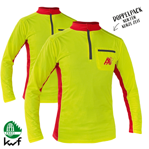 AX-MEN Funktionshirt „Doppelpack“ langarm, gelb/rot