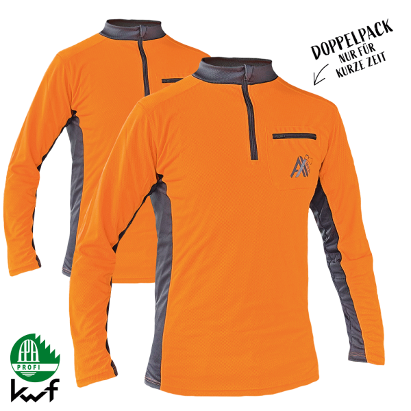 AX-MEN Funktionshirt „Doppelpack“ langarm, orange/grau