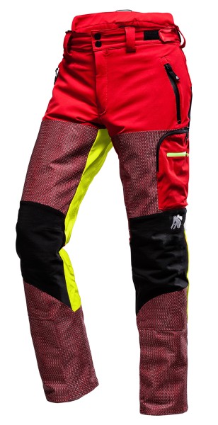 AX-MEN Defender PRO Schnittschutzhose rot/gelb